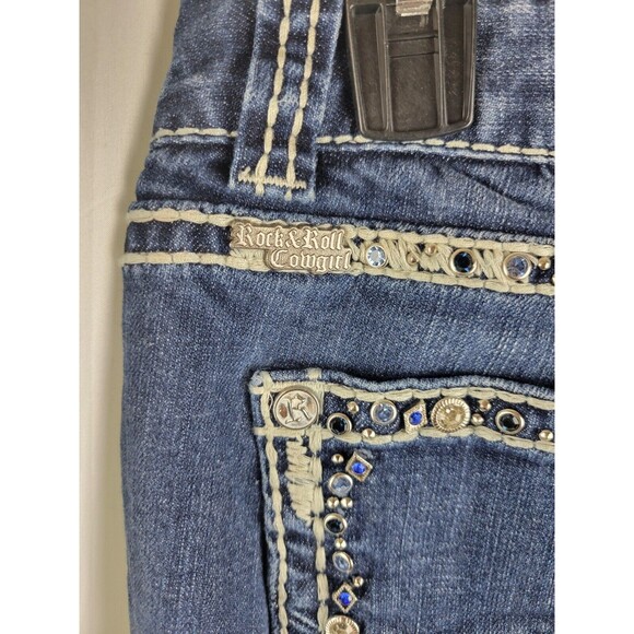 Rock & Roll Cowgirl Blue Boot Cut Jeans - Picture 3 of 8